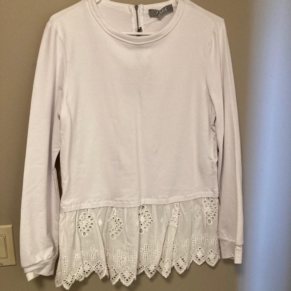 Marled Mixed Media Top
